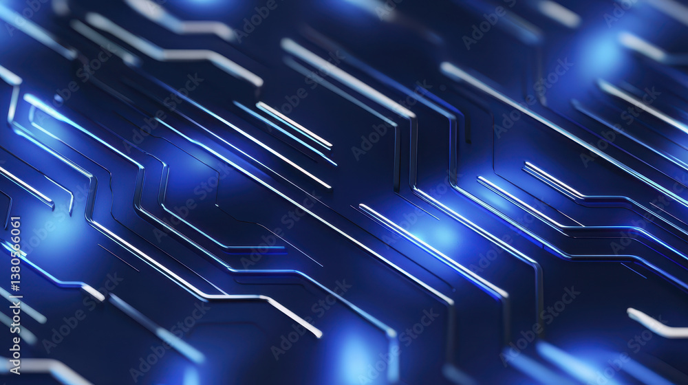 Poster abstract circuit pattern with blue lights creating futuristic feel. ideal for technology and digital