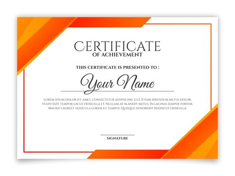 orange certificate - Powered by Adobe