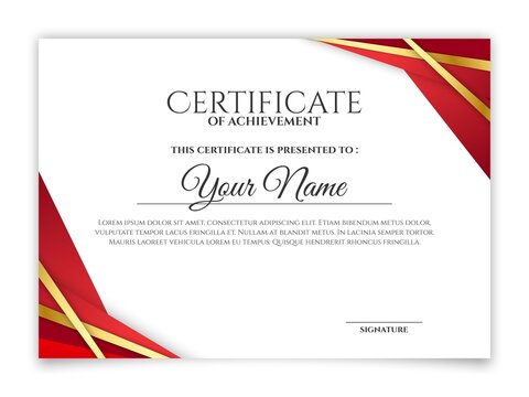 red certificate template