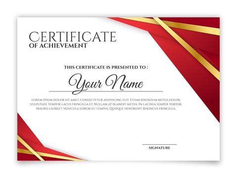 red certificate template