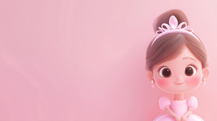 Cartoon image of pink princess girl