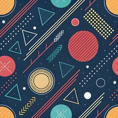 vector seamless pattern with retro elements
