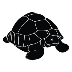 Tortoise outline vector illustration art book design black and white