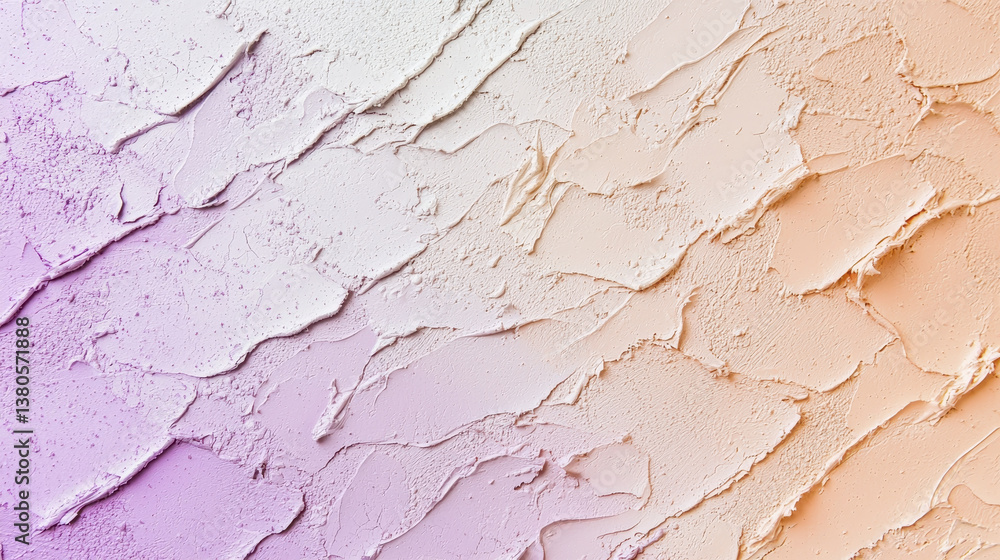 Poster textured surface with warm gradient of soft peach and lavender hues, creating calming and artistic b
