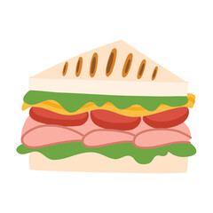 delicious sandwich with meat and cheese and fastfood