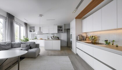 modern minimalist white kitchen interior design
