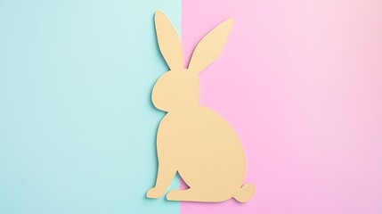 Fototapeta premium Silhouette of a paper rabbit against 