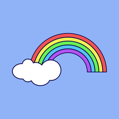 illustration of rainbow and cloud