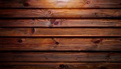 Naklejka premium brown wooden planks with a natural texture and grain the planks are arranged horizontally and create a warm rustic background the natural light shines on the surface of the wood