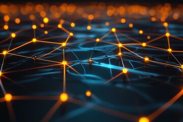 High-tech 3D background featuring interconnected glowing circuits