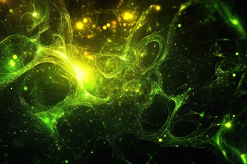 High-tech abstract wallpaper with interconnected glowing networks