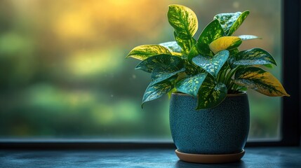 Indoor plant windowsill home decor