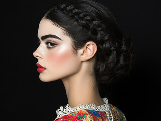 Fototapeta premium Women with braids, beauty hairstyle design