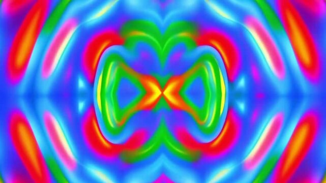 Abstract psychedelic kaleidoscope, vibrant colors, hypnotic pattern, words + concept