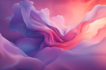 Obraz premium Abstract flowing fabric in shades of purple pink and white creating a dreamy and ethereal atmosphere