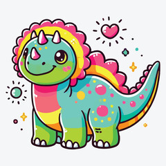 Cute dinosaur cartoon stock illustration