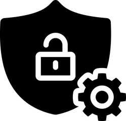 Security lock with settings icon. Silhouette icon.