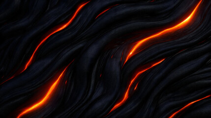 Flowing orange and black lava texture