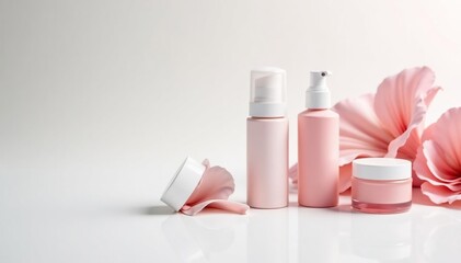 Clean, minimalist white backdrop for cosmetic display, canvas, white, refined