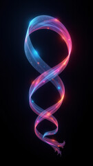 A futuristic digital wave in vibrant neon colors set against a dark background.