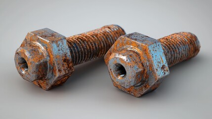 Rusty Bolts: A Close-Up Study of Corrosion and Texture