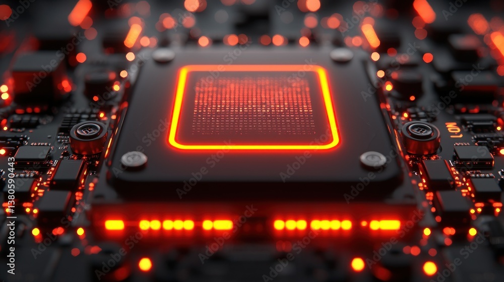 Poster illuminated central processing unit: a glimpse into high-tech computing