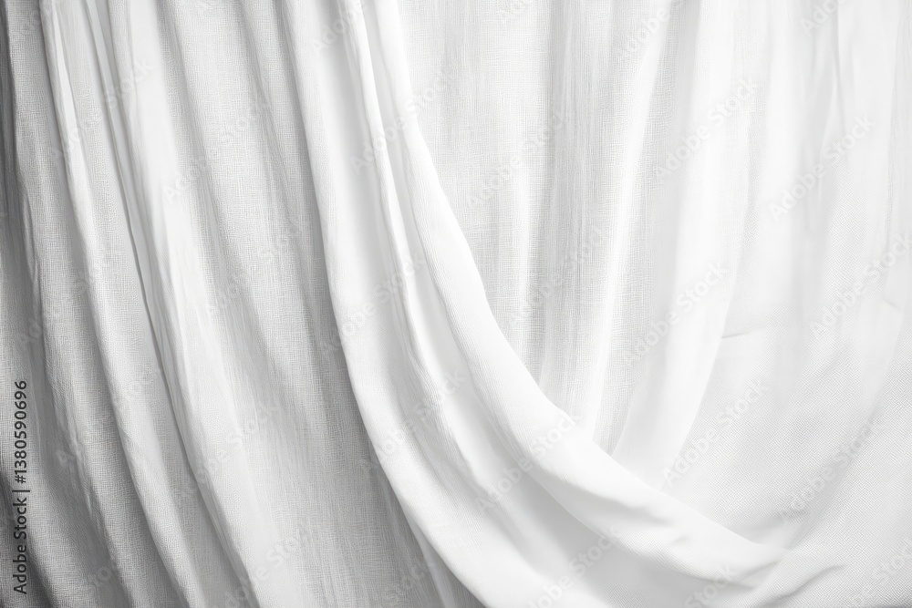 Aufkleber white fabric drape with textured pattern close up