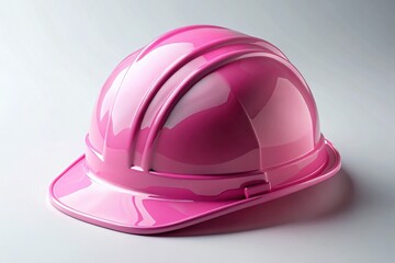 Strong & Safe: Pink Hard Hat on White Background - Stock Photo