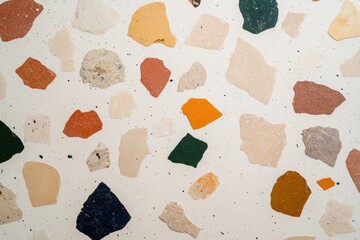 Colorful mosaic of various shapes, showcasing unique textures an