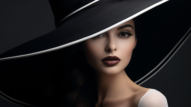 A stunning young woman with full lips, wearing an oversized black outfit, showcasing bold, beautiful fashion.

