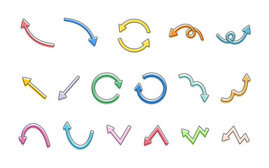 ポップな矢印セットイラスト