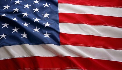 Obraz premium american flag wave close up