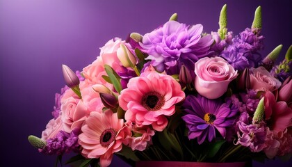 Obraz premium pink and purple bouquet