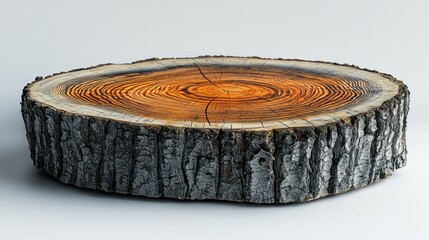 Rustic Wooden Tree Slice: A Natural Stand