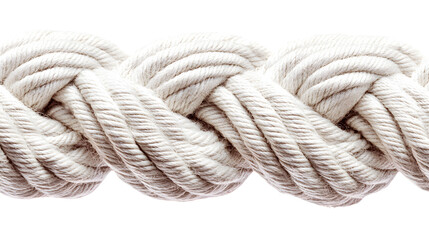Fototapeta premium Durable White Rope with Transparency Isolated on a PNG Background