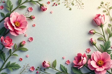 Fototapeta premium Subtle floral motifs on a textured backdrop forming a delicate interior design pattern , pattern, flower