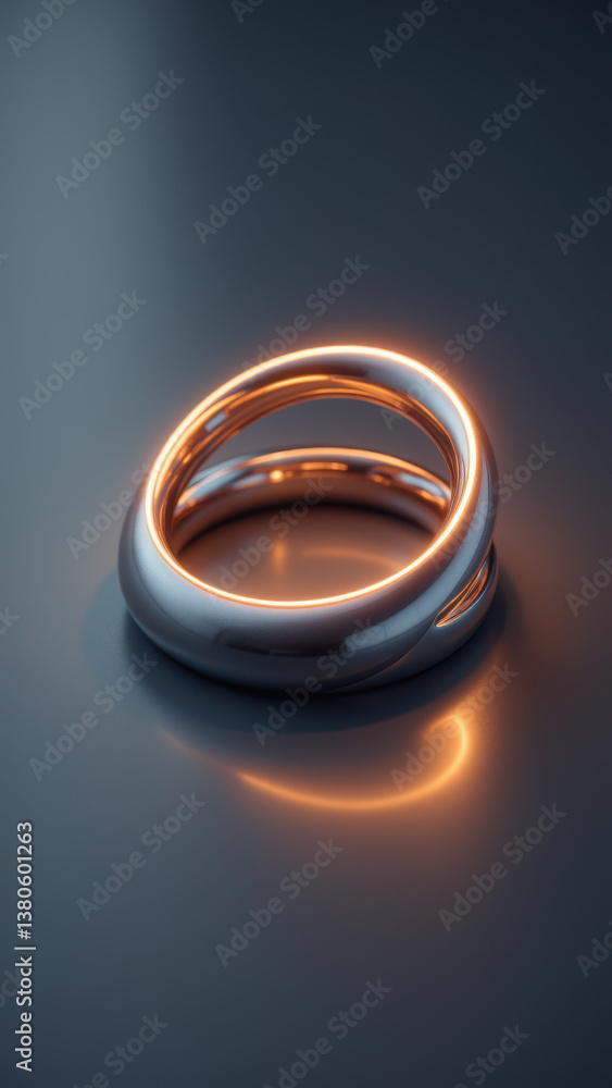 Poster ring with holographic display on its surface, symbolizing advanced technology.