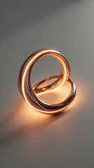 A ring glowing with a soft light on a gray surface.