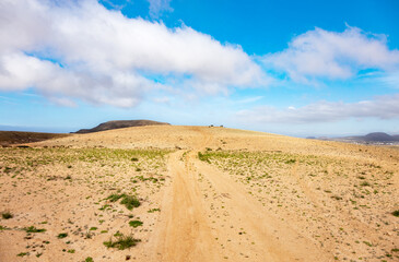 Arid landscape, Island Fuerteventura, Canary Islands, Spain, Europe.