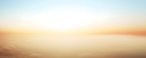 Abstract blurred landscape with soft pastel colors and a bright white sky in the background view