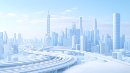 Fototapeta premium Futuristic urban transportation and architecture