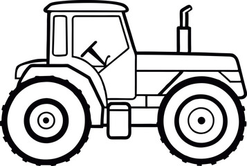 Tractor Line Art Drawing Vector graphic