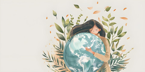Earth day art concept. Creative banner for graphic and web design, business presentation, marketing and print material, social media banner, background cover, environment and ecology wallpaper. © Mrkvica