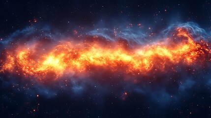 Abstract cosmic fire stream; space nebula; artistic depiction