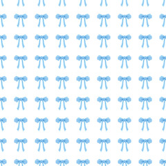 Fototapeta premium Blue bows ribbon seamless pattern 