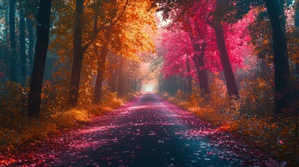 Autumnal Enchantment: A Mystical Forest Path