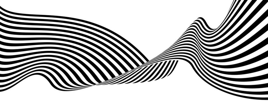 Black and white wavy line pattern