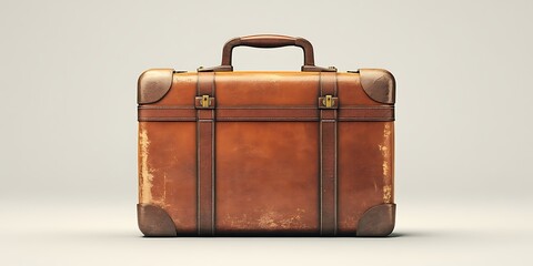 a brown suitcase with a handle