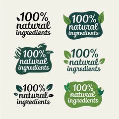 100% Natural Ingredients – Handwritten Style Label Collection