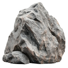 Large natural rock stone isolated on white and transparent background